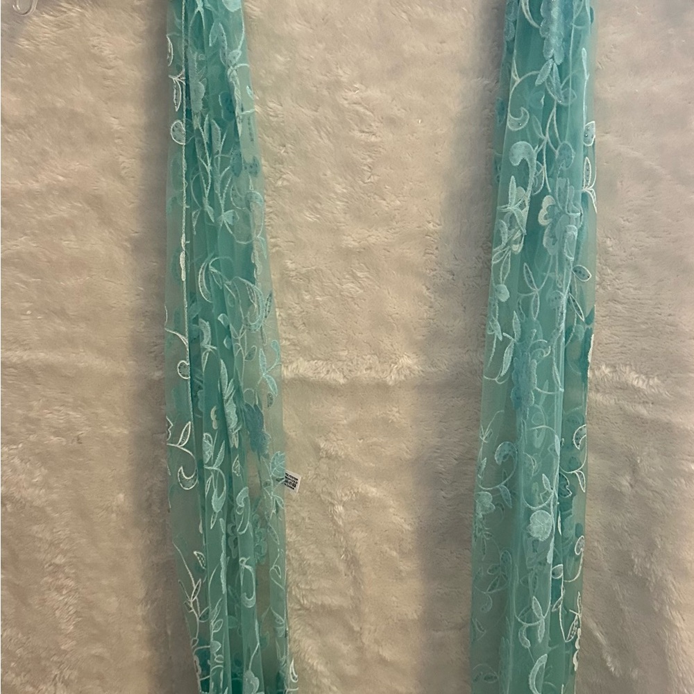 Floral Sheer Scarf in Teal